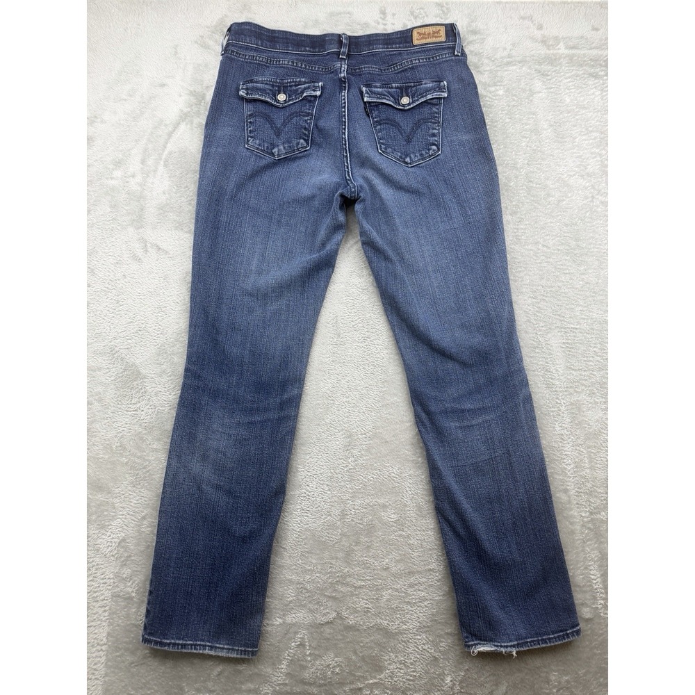 Levis 525 Perfect Waist Straight 31 X 32 Women's Jeans 12M Blue Cotton Stretch - Picture 2 of 14